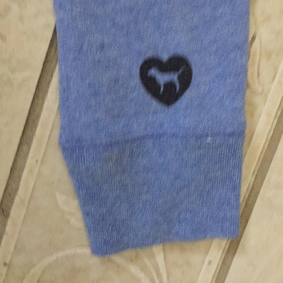 Light blue zip-up crewneck PINK sweater - Picture 3 of 6